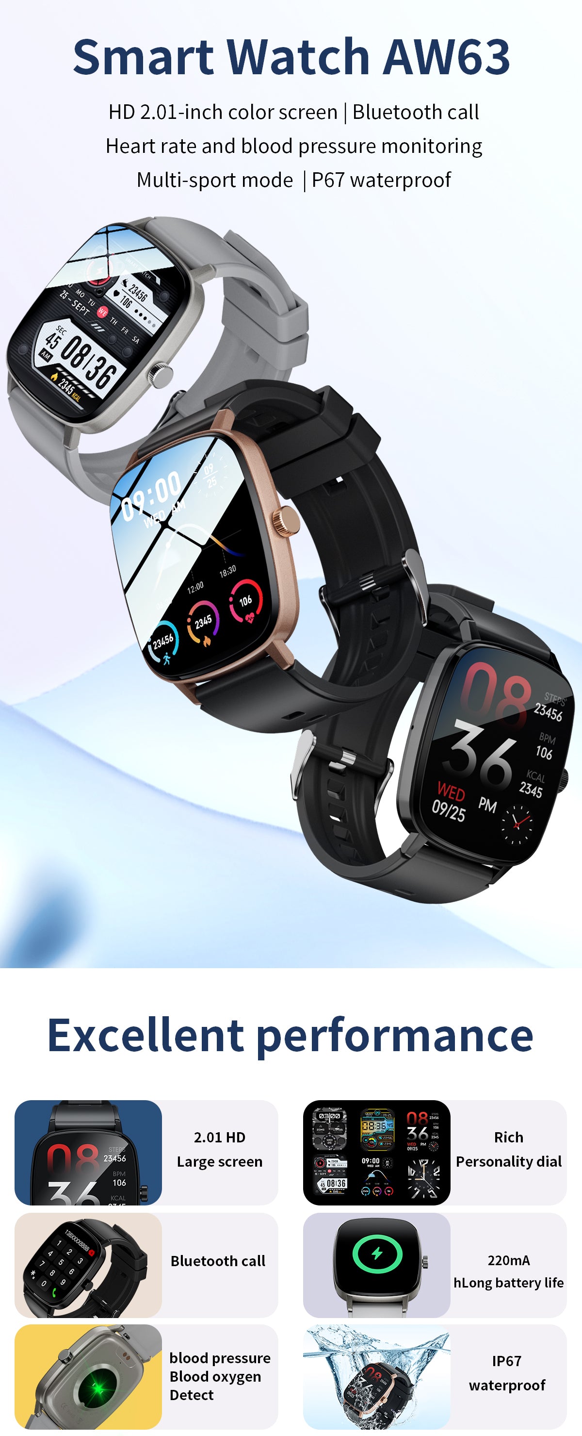 HP10 Smart products Watches, bracelets, rings, translation pens  Bluetooth call Heart rate monitoring,step counting,music playback