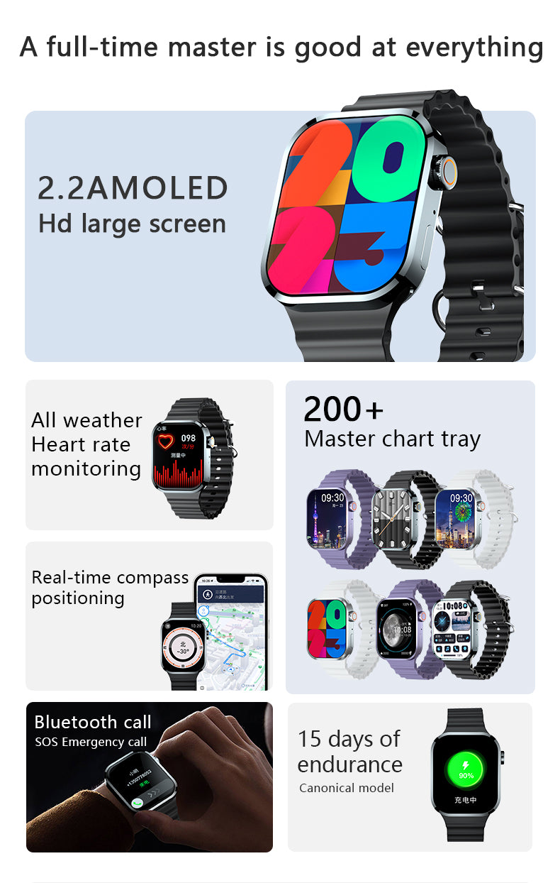 HP14 Smart products Watches, bracelets, rings, translation pens  Bluetooth call Heart rate monitoring,step counting,music playback