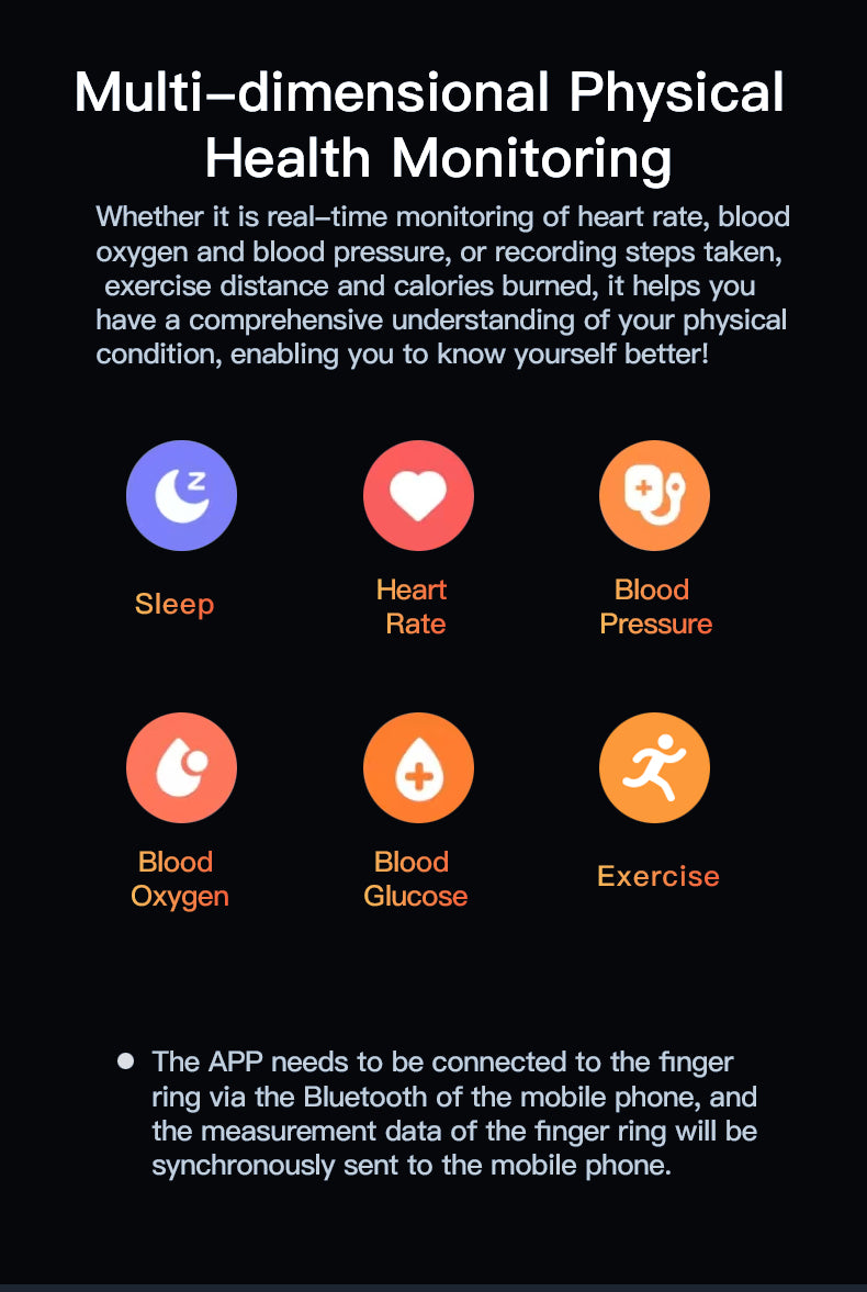 HP58Smart Ring ,Exquisite stainless steel,Heart Rate Monitoring, Blood Oxygen Monitoring, Blood Pressure Monitoring, Step Counting, Exercise, Remote Care