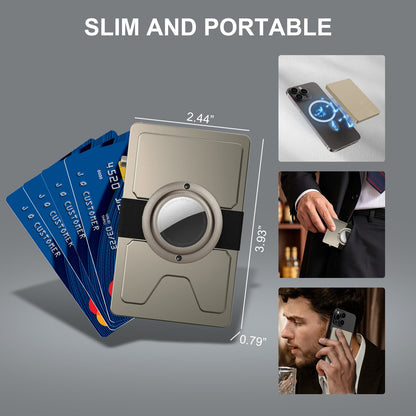 HP63 TOYFID All-Aluminum Pop Up Slide Rfid Slim Card Holder Wallet With Airtag Holder