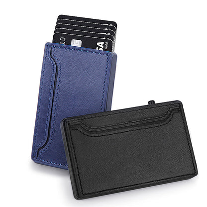 HP69 TOYFID Wallet With PU Leather Cover,Aluminum Alloy Pop Up Wallet Holder Card