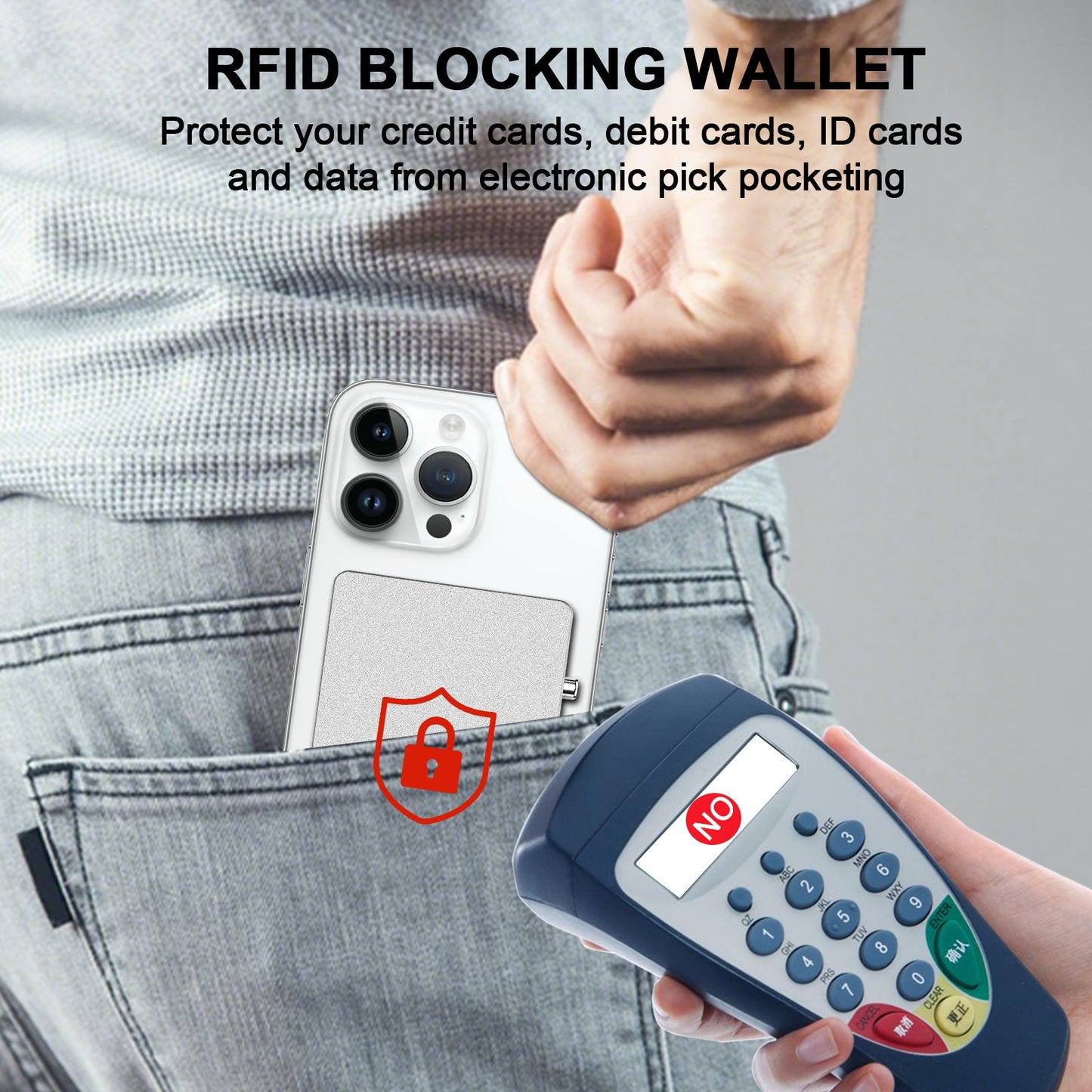 HP62 RFID Blocking Wallet Minimalist Slim Card Holder for Magsafe with Adjustable Stand, Metal Pop Up Magnetic Wallet  for Men TOYFID