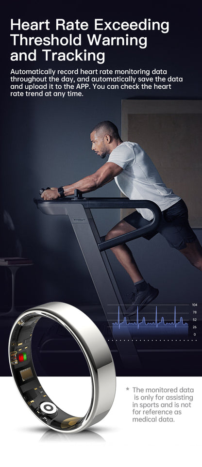 HP57 Smart Ring ,Exquisite stainless steel,Heart Rate Monitoring, Blood Oxygen Monitoring, Blood Pressure Monitoring, Step Counting, Exercise, Remote Care