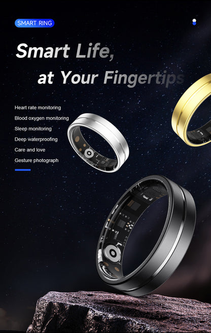 HP55 Smart Ring ,Exquisite stainless steel,Heart Rate Monitoring, Blood Oxygen Monitoring, Blood Pressure Monitoring, Step Counting, Exercise, Remote Care