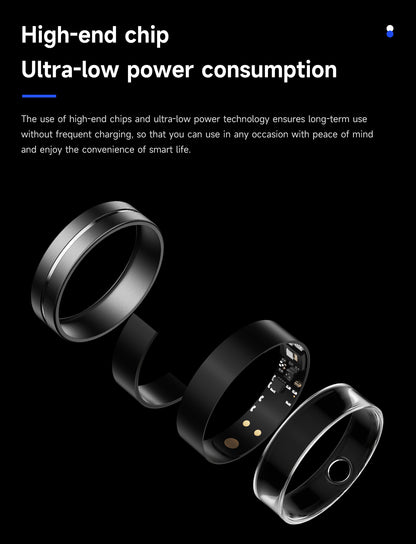 HP55 Smart Ring ,Exquisite stainless steel,Heart Rate Monitoring, Blood Oxygen Monitoring, Blood Pressure Monitoring, Step Counting, Exercise, Remote Care