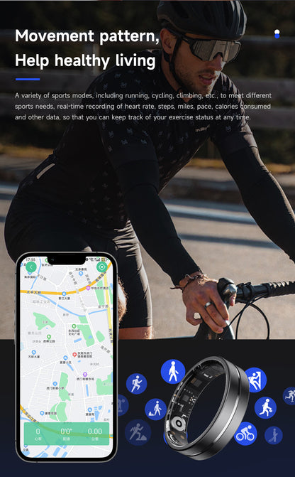 HP55 Smart Ring ,Exquisite stainless steel,Heart Rate Monitoring, Blood Oxygen Monitoring, Blood Pressure Monitoring, Step Counting, Exercise, Remote Care