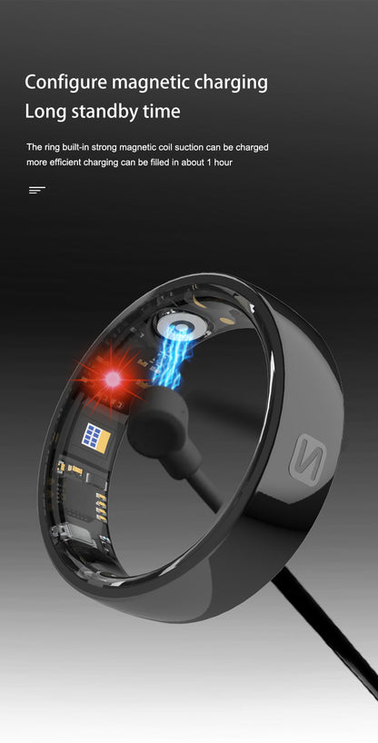 HP56 Smart Ring ,Exquisite stainless steel,Heart Rate Monitoring, Blood Oxygen Monitoring, Blood Pressure Monitoring, Step Counting, Exercise, Remote Care