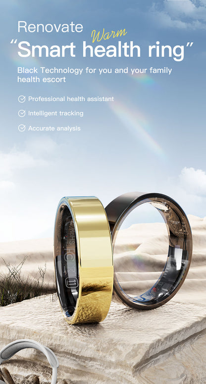 HP51 Smart Ring ,Exquisite stainless steel,Heart Rate Monitoring, Blood Oxygen Monitoring, Blood Pressure Monitoring, Step Counting, Exercise, Remote Care