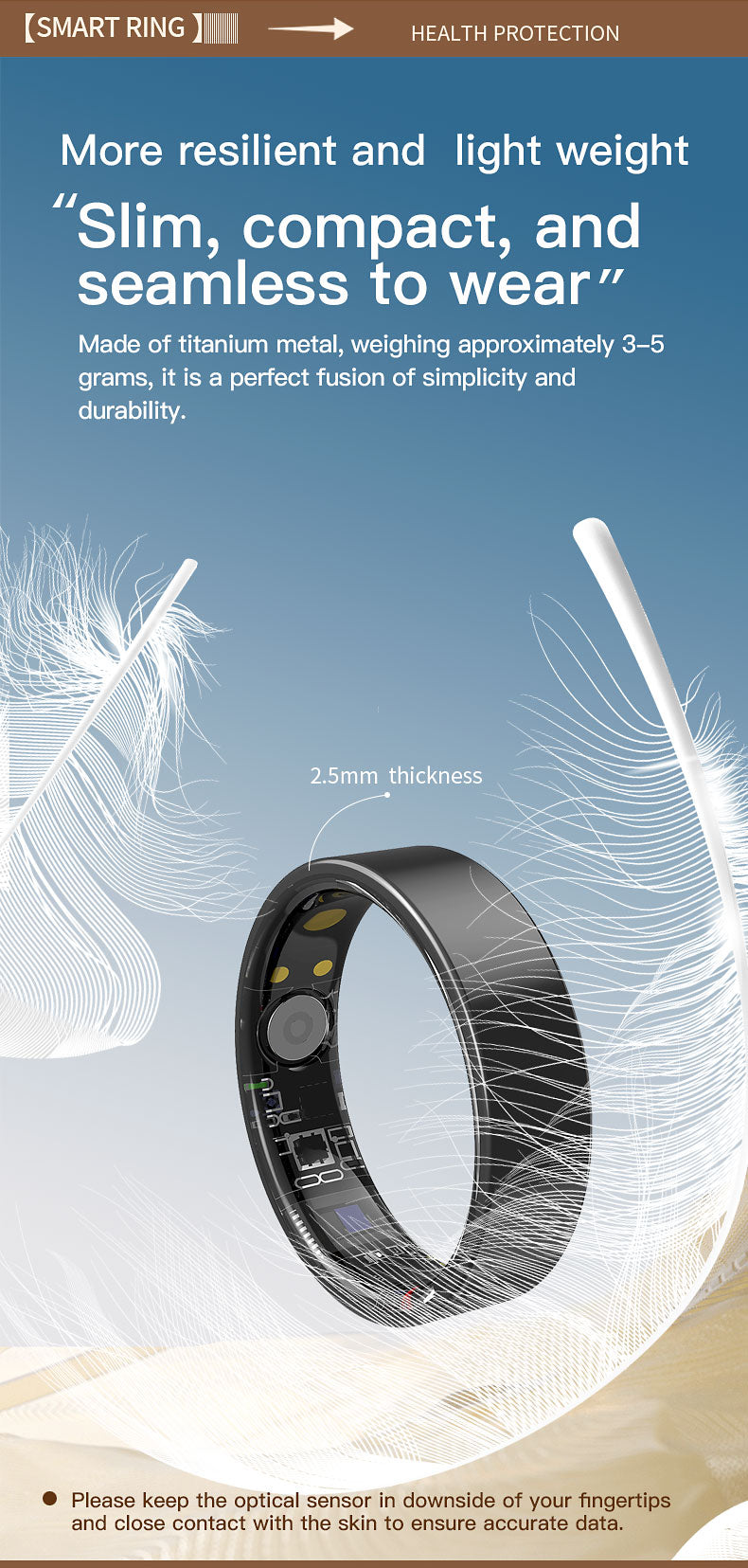 HP51 Smart Ring ,Exquisite stainless steel,Heart Rate Monitoring, Blood Oxygen Monitoring, Blood Pressure Monitoring, Step Counting, Exercise, Remote Care