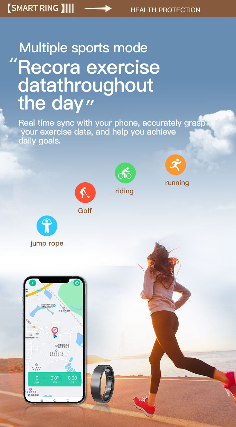 HP51 Smart Ring ,Exquisite stainless steel,Heart Rate Monitoring, Blood Oxygen Monitoring, Blood Pressure Monitoring, Step Counting, Exercise, Remote Care