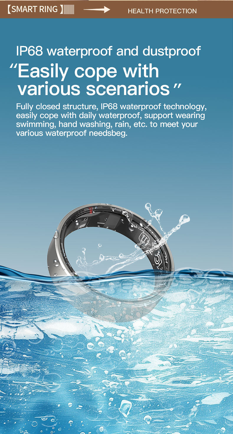 HP51 Smart Ring ,Exquisite stainless steel,Heart Rate Monitoring, Blood Oxygen Monitoring, Blood Pressure Monitoring, Step Counting, Exercise, Remote Care