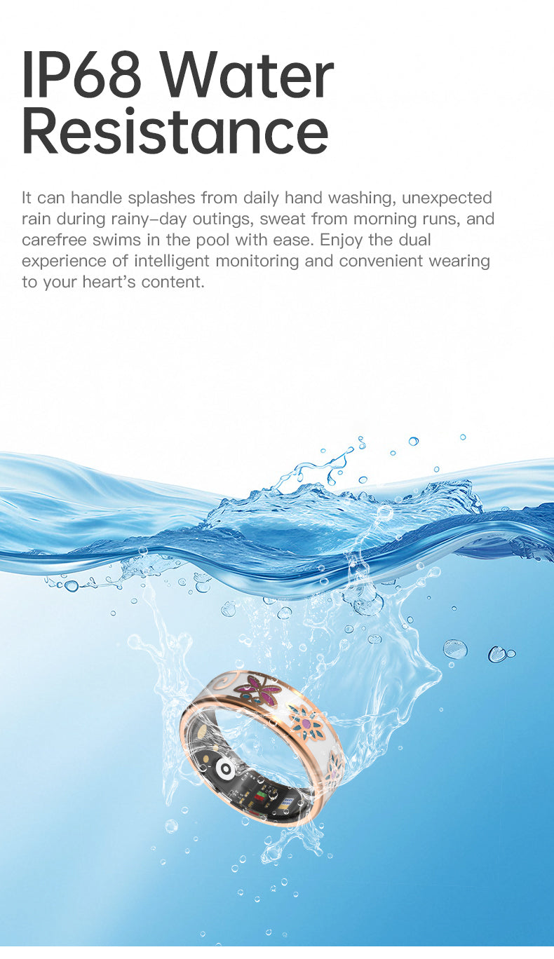 HP53 Smart Ring ,Exquisite stainless steel,Heart Rate Monitoring, Blood Oxygen Monitoring, Blood Pressure Monitoring, Step Counting, Exercise, Remote Care